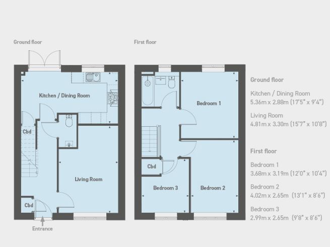 Floor plan 3 bedroom house - artist's impression subject to change